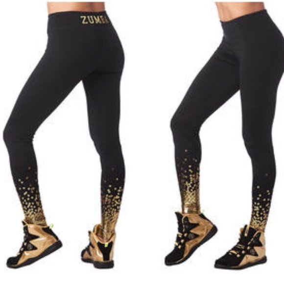Zumba Fitness Black and Gold Leggings - Picture 5 of 5